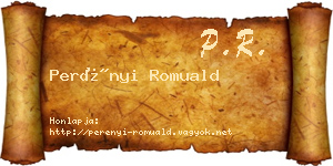 Perényi Romuald névjegykártya